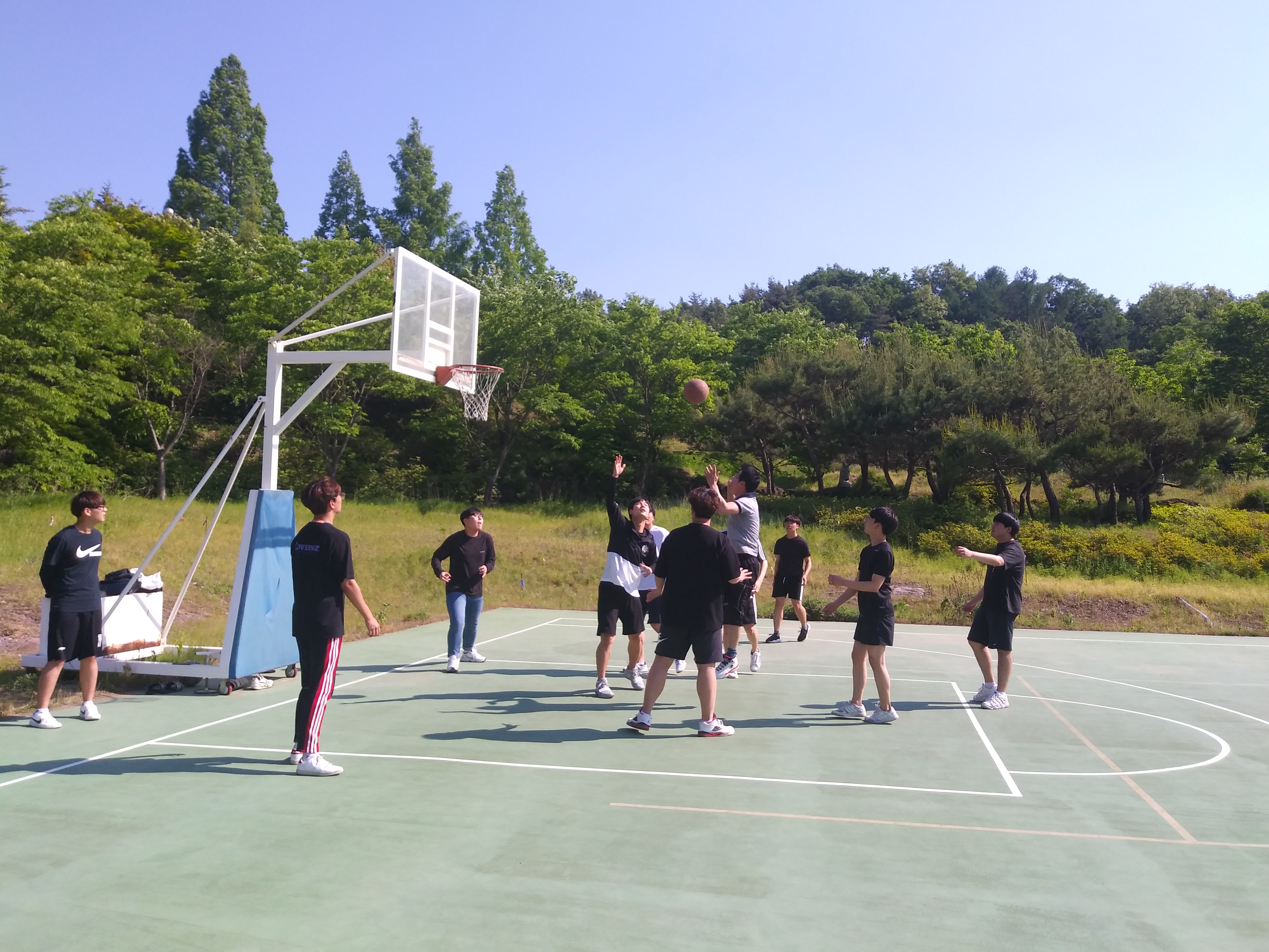 교수님과 학과동아리 활동-농구